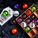Ghost Ball Skull Ornament Set | Premium Halloween Decor, 6cm